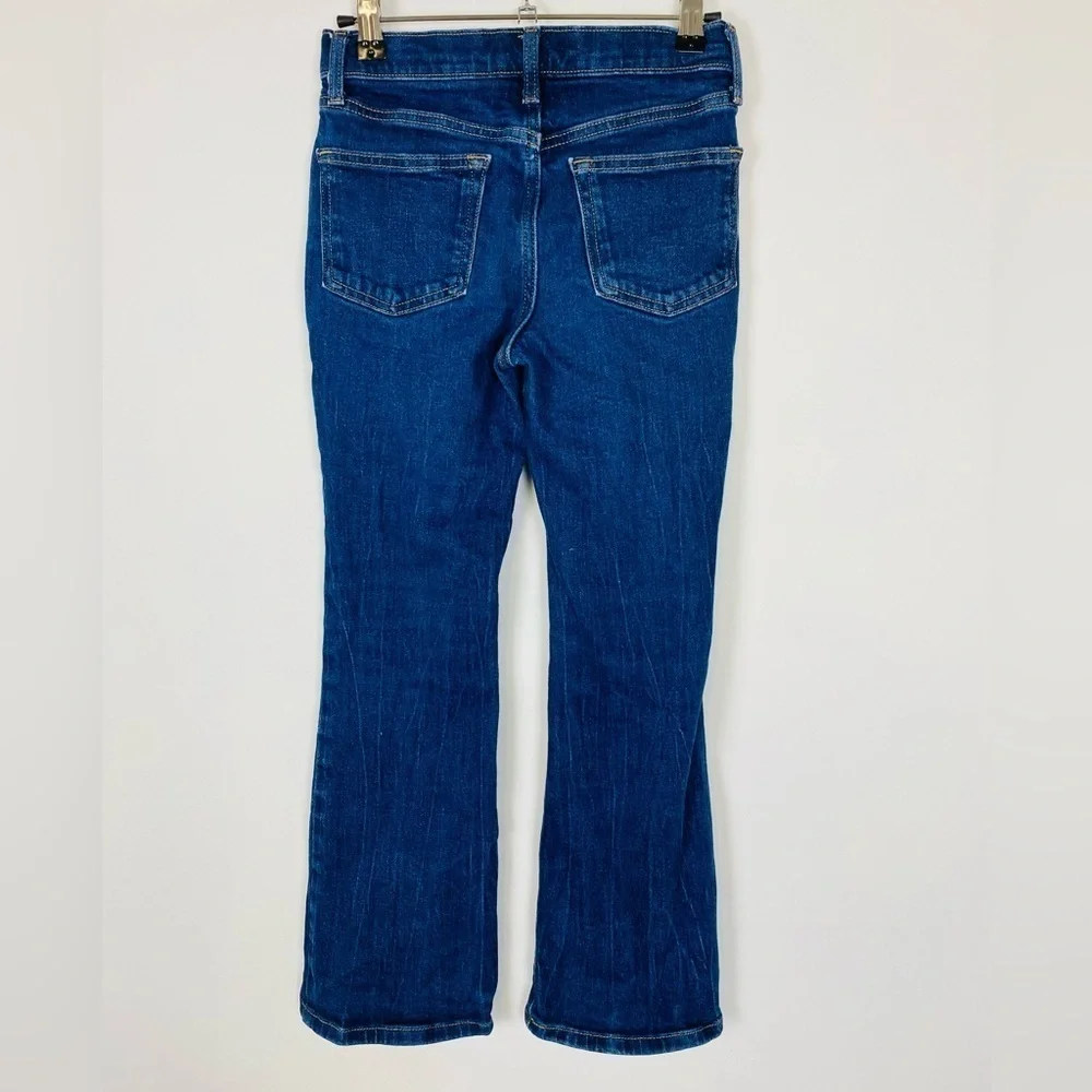 Old Navy Flare Leg Jeans Girls 12 High Rise Dark Wash Blue Stretch Denim Pants